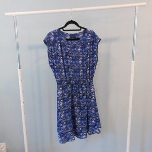 RW&CO Blue Snakeskin Print Dress - Size Large